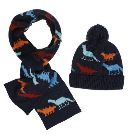 Dinosaur Hat & Knit Scarf Set | DinoLoveStore