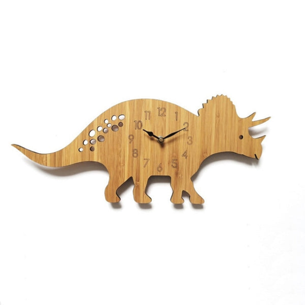 Triceratops Bamboo Wall Clock | DinoLoveStore
