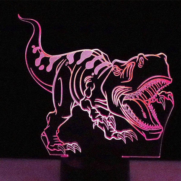 T-Rex Cartoon Color Changing 3D Night Light | DinoLoveStore