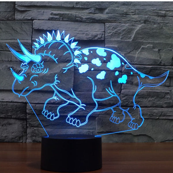 Triceratops Cartoon Color Changing 3D Night Light | DinoLoveStore